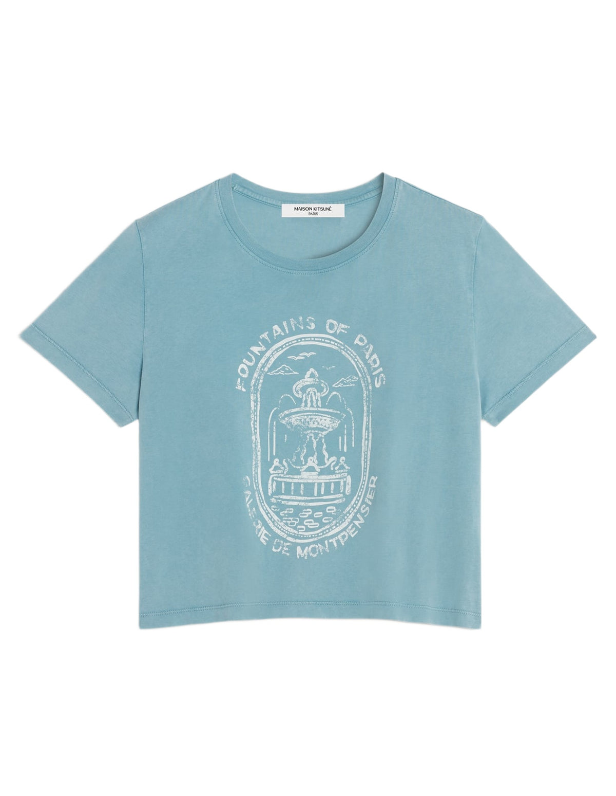 T-shirt Fountain Stamp - Stone Blue Faded