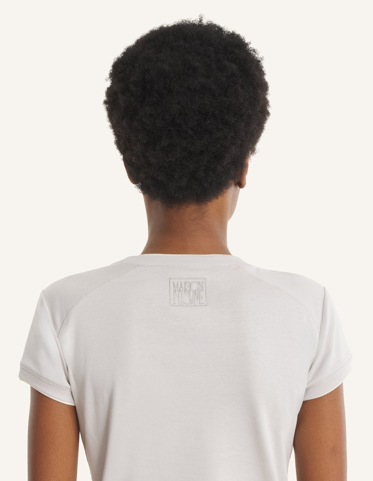 Contrasted Rib Fitted Tee-Shirt - Urban Grey