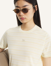 Striped Baby Tee-Shirt - Ecru/Straw