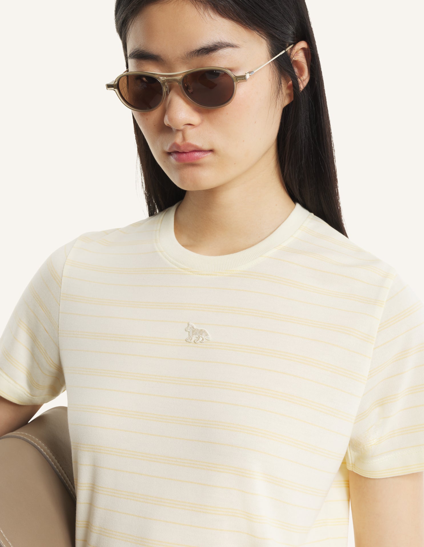 Striped Baby Tee-Shirt - Ecru/Straw