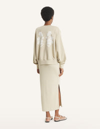 Floral Light Relaxed Sweatshirt - Tea Leaf