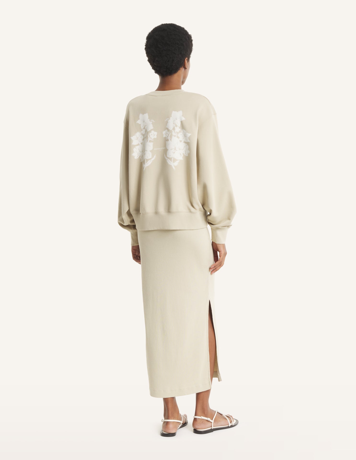 Floral Light Relaxed Sweatshirt - Tea Leaf