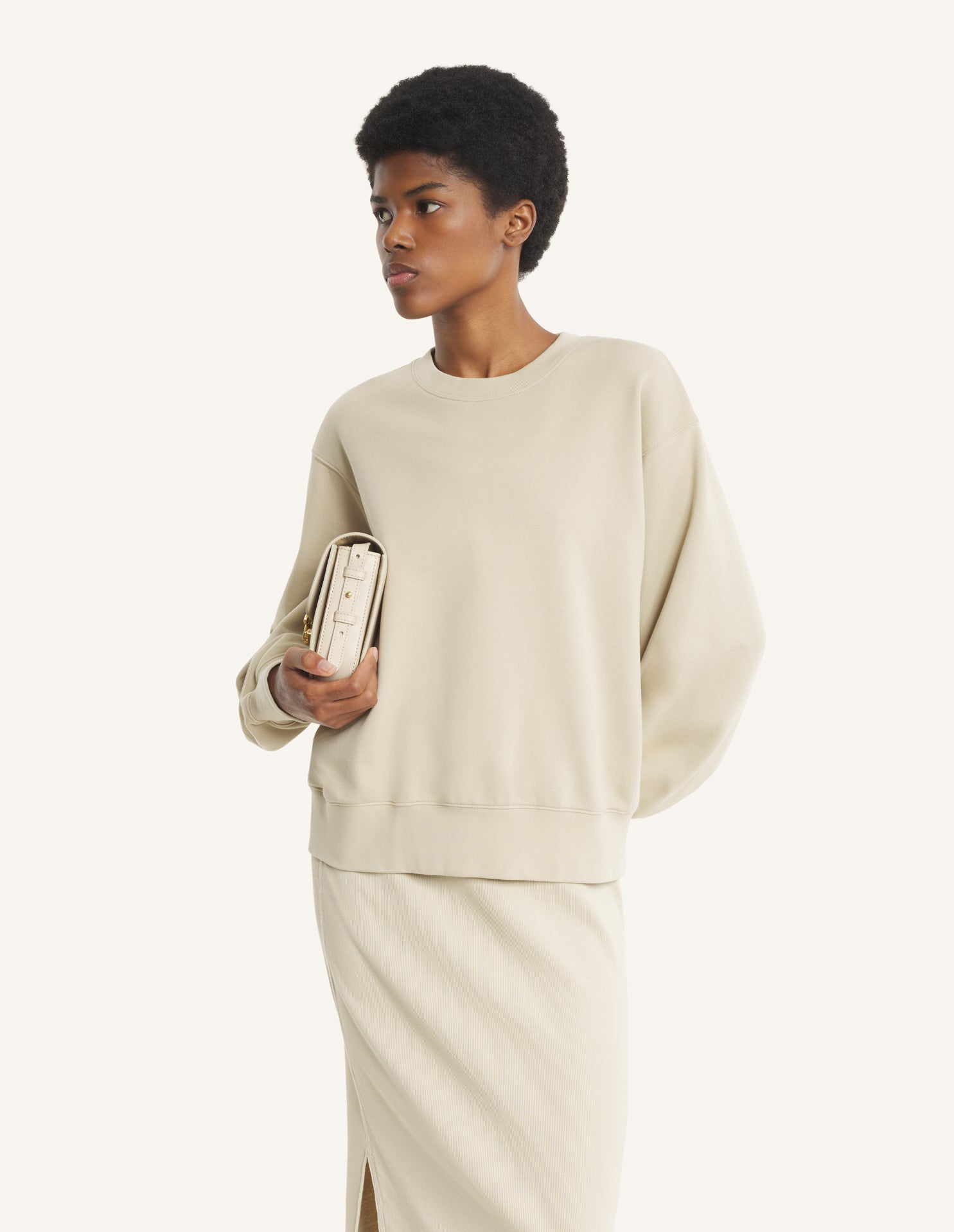 Floral Light Relaxed Sweatshirt - Tea Leaf
