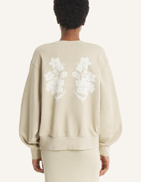 Floral Light Relaxed Sweatshirt - Tea Leaf