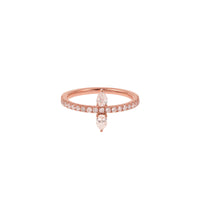Bague Héra sertie de diamants taille marquise - Or Rose