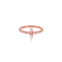 Bague Héra sertie de diamants taille marquise - Or Rose
