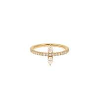 Bague Héra sertie de diamants taille marquise - Or Jaune