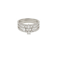 Bague Héra multi-anneaux sertie de diamants taille poire - Or Blanc
