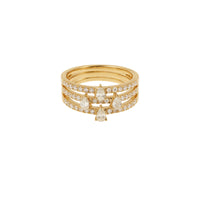 Bague Héra multi-anneaux sertie de diamants taille poire - Or Jaune
