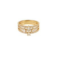 Bague Héra multi-anneaux sertie de diamants - Or Jaune