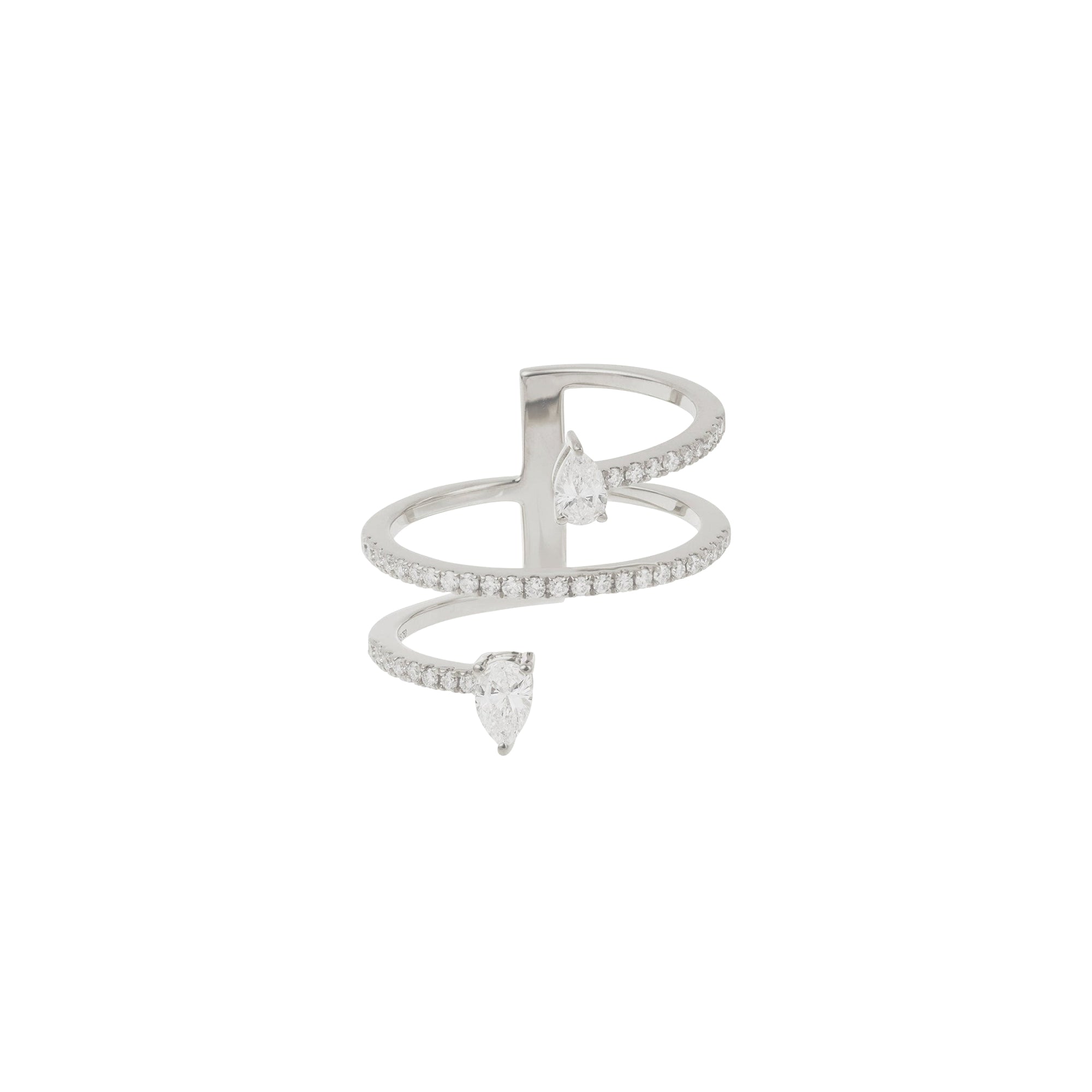 Bague Héra spirale sertie de diamants - Or Blanc
