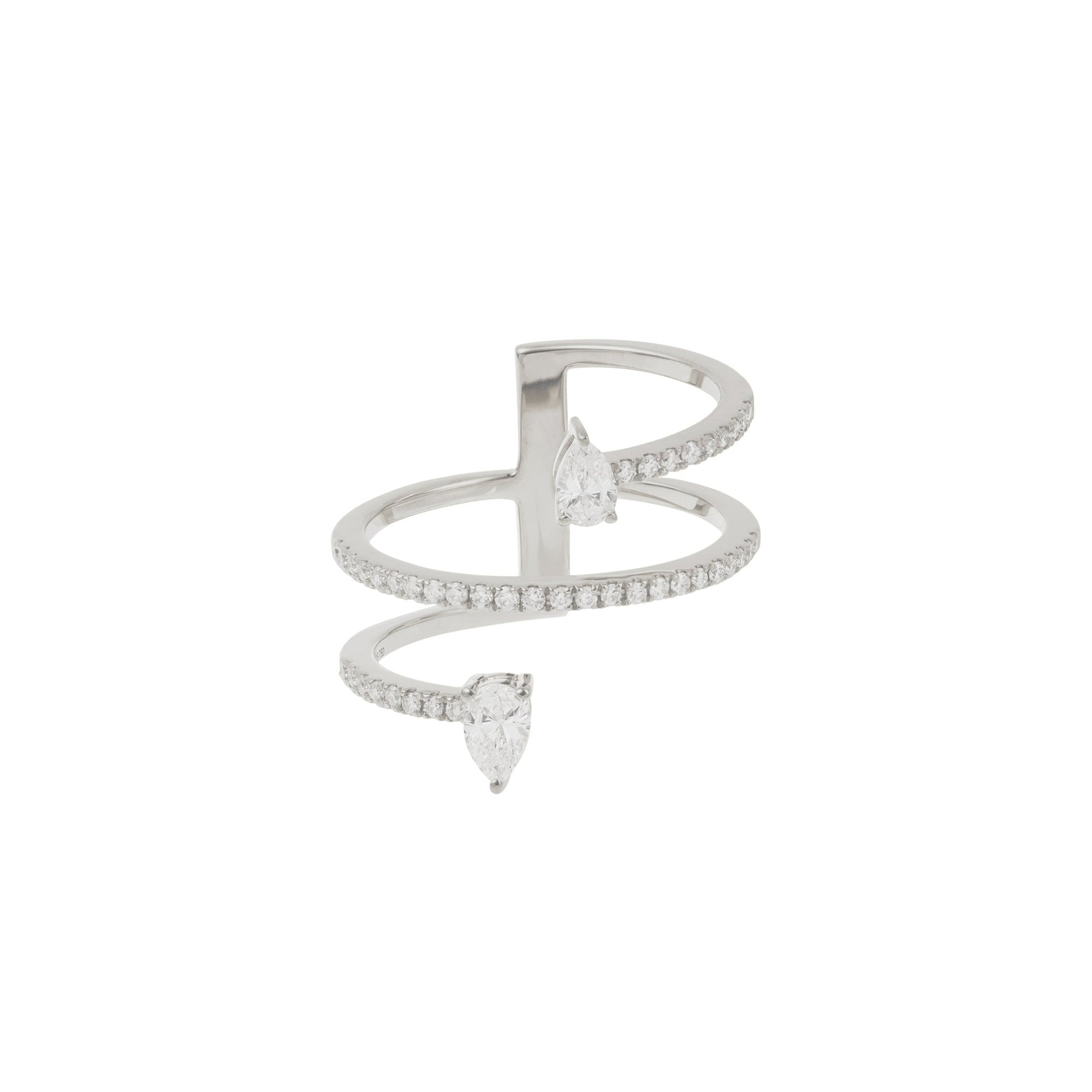 Bague Héra spirale sertie de diamants - Or Blanc