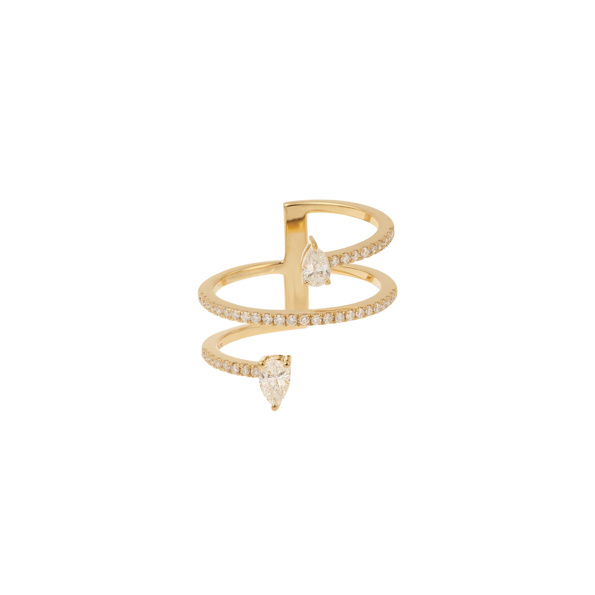 Bague Héra spirale sertie de diamants - Or Jaune