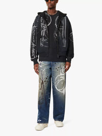 Sweat à capuche zippé oversize Futura - Black