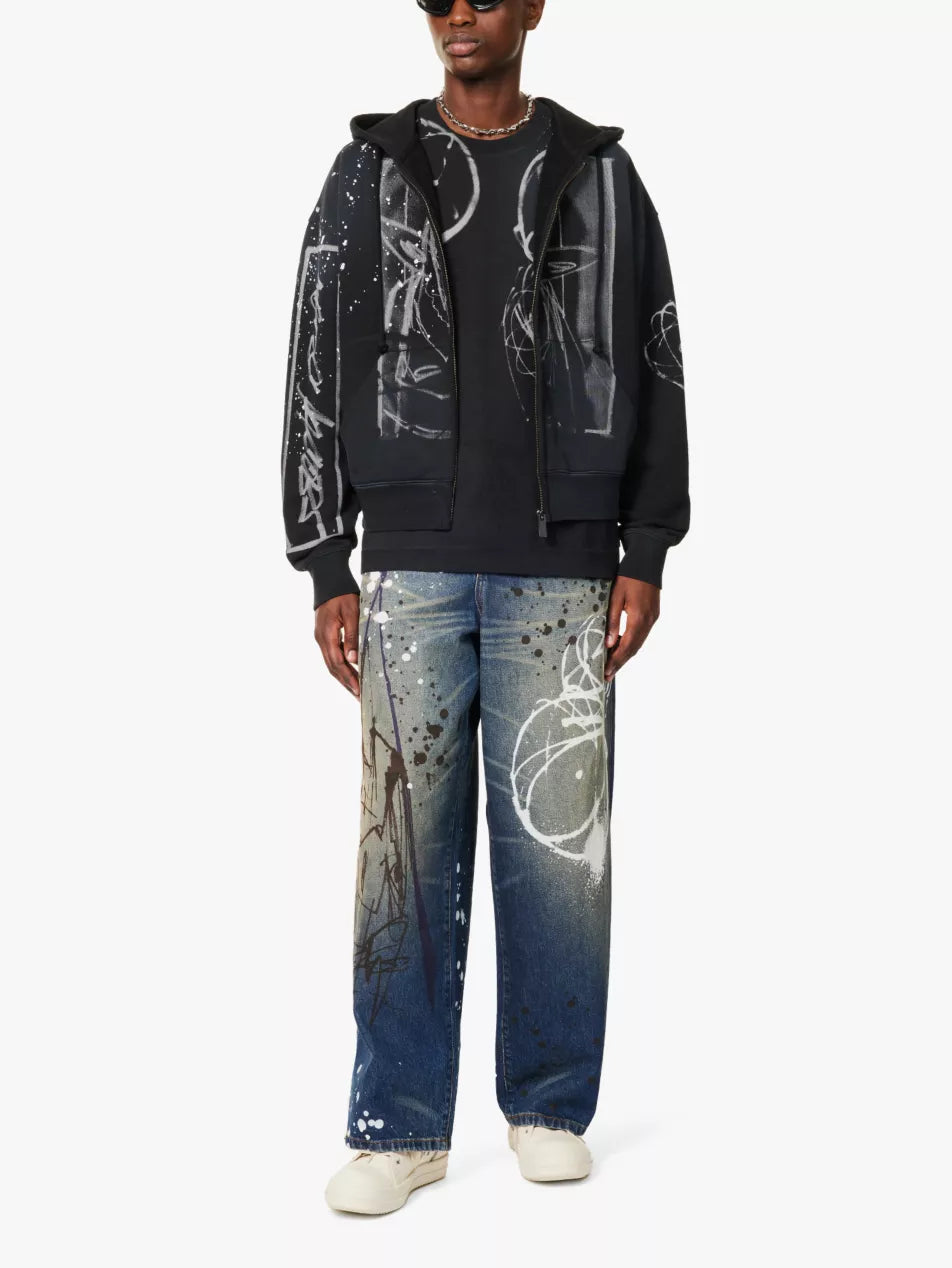 Sweat à capuche zippé oversize Futura - Black