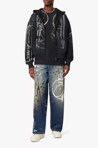Sweat à capuche zippé oversize Futura - Black