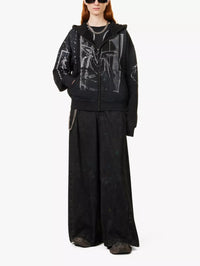 Sweat à capuche zippé oversize Futura - Black