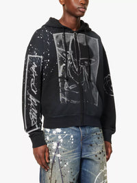 Sweat à capuche zippé oversize Futura - Black