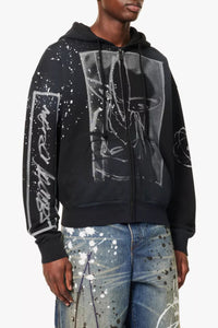 Sweat à capuche zippé oversize Futura - Black