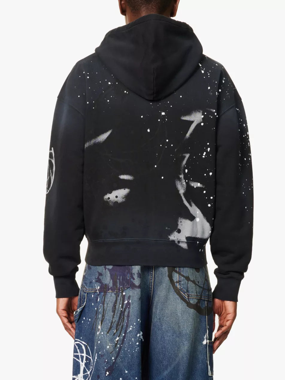 Sweat à capuche zippé oversize Futura - Black