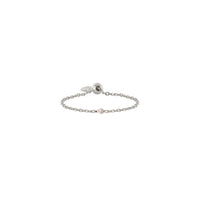 Bague Floating chaînette sertie d'un diamant taille poire - Or Blanc