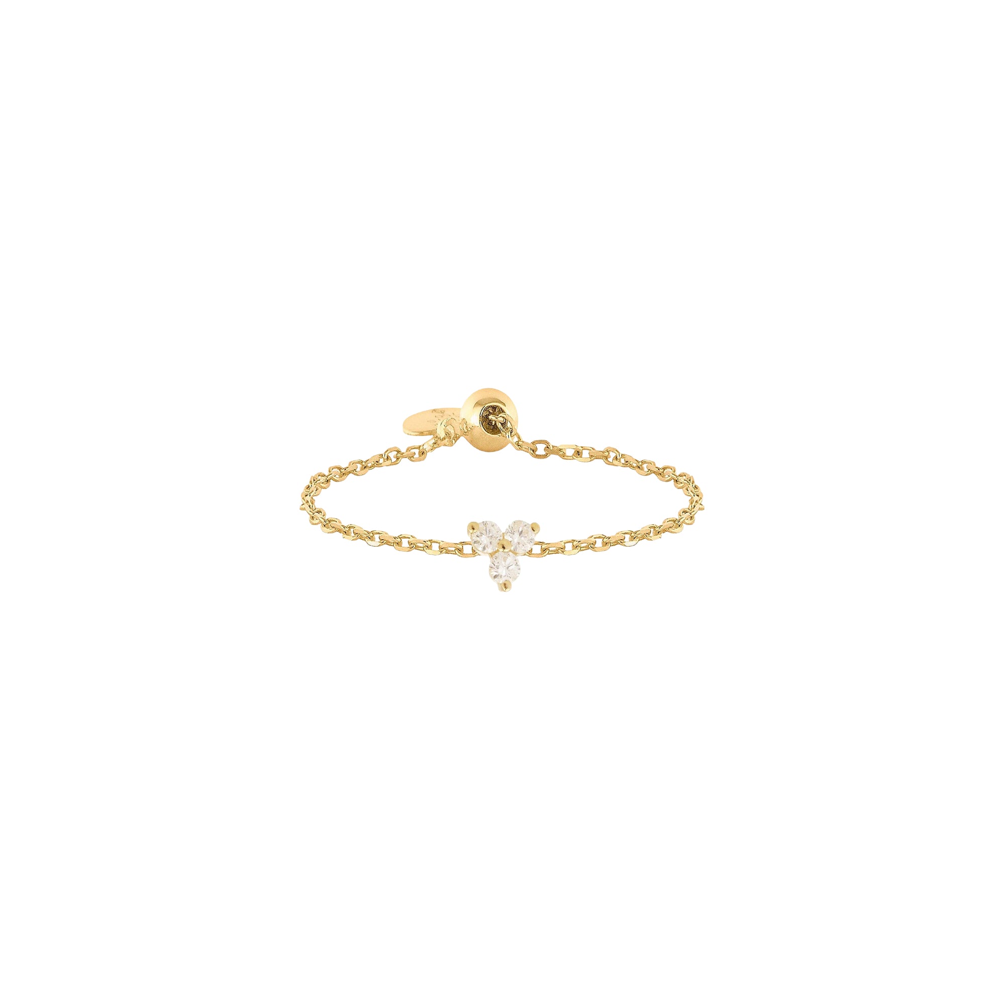 Bague Trinity chaînette sertie de diamants - Or Jaune