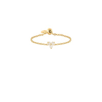 Bague Trinity chaînette sertie de diamants - Or Jaune