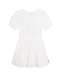 Robe à broderie anglaise en coton - Blanc