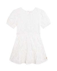Cotton dress with broderie anglaise - White