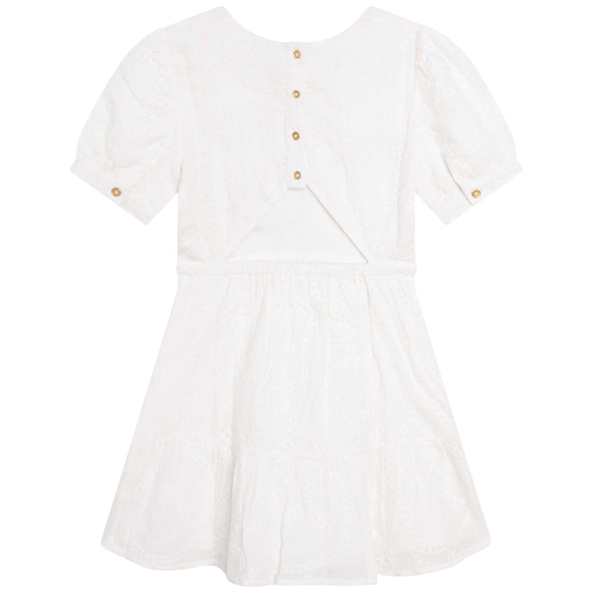Robe à broderie anglaise en coton - Blanc