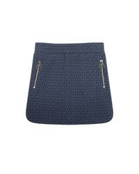 Jupe droite à motif - Bleu Cargo