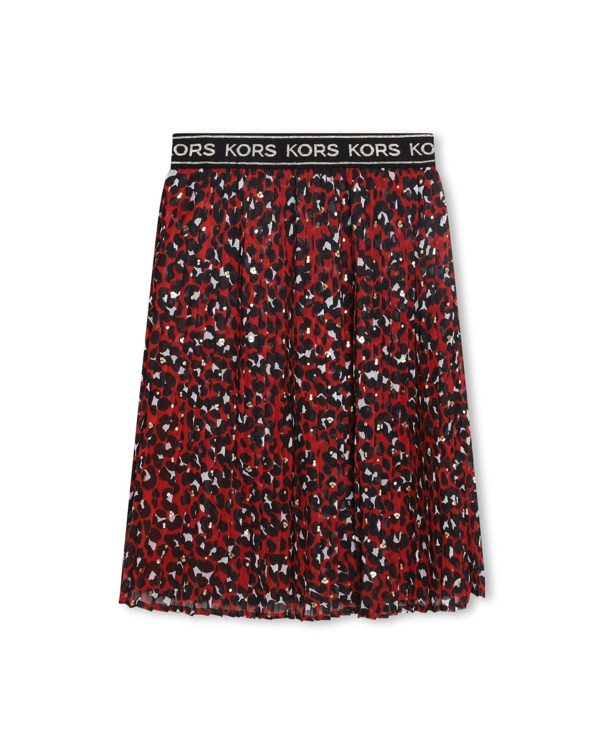 Jupe mi-longue à motif - Rouge Profond