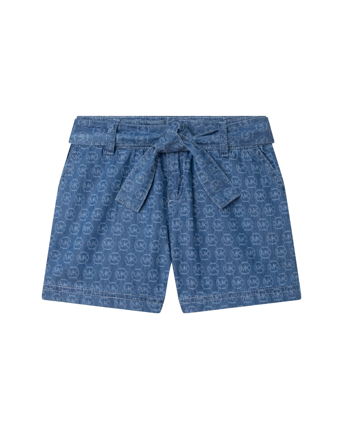Short à imprimé logo en denim - Denim Light