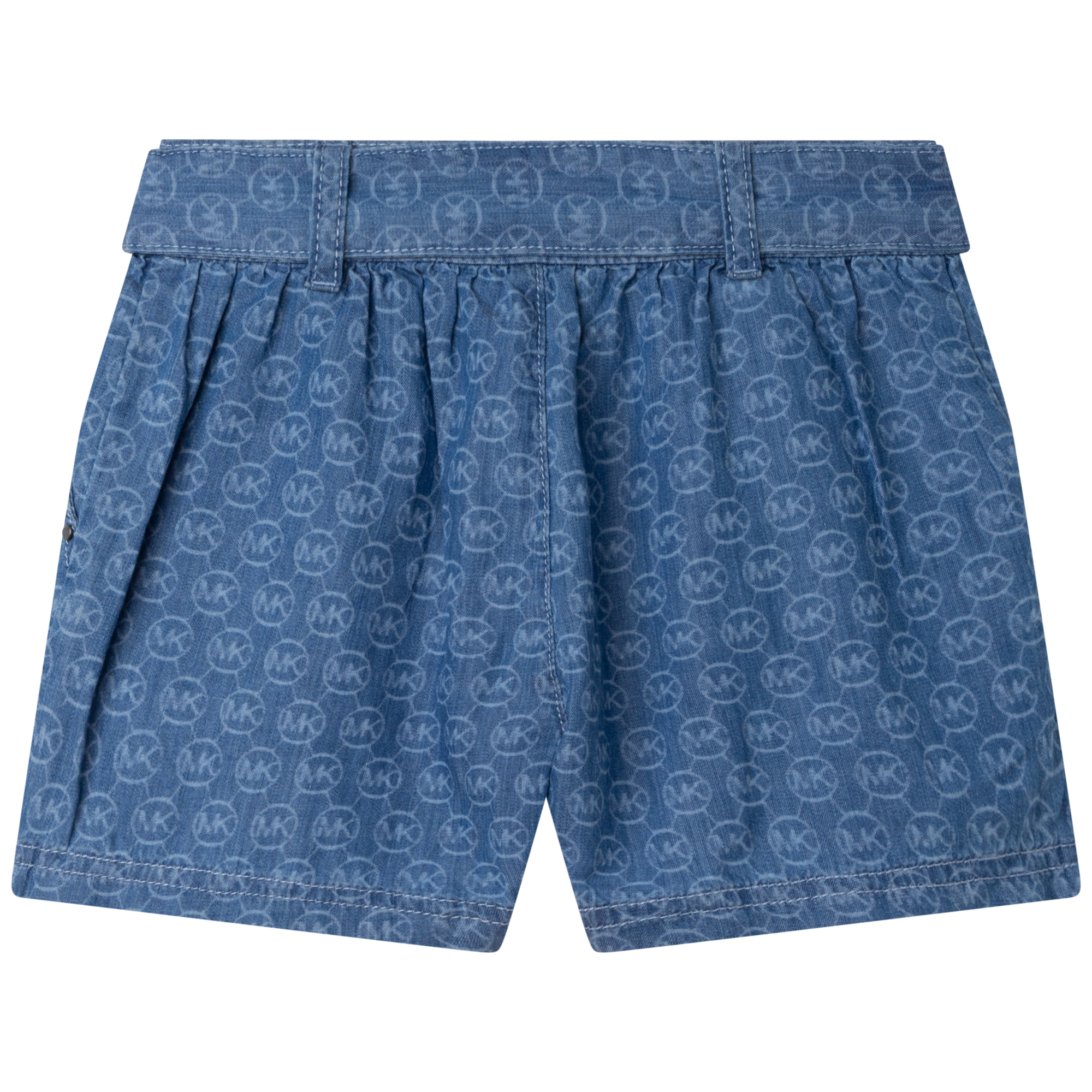 Short à imprimé logo en denim - Denim Light