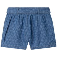 Short à imprimé logo en denim - Denim Light