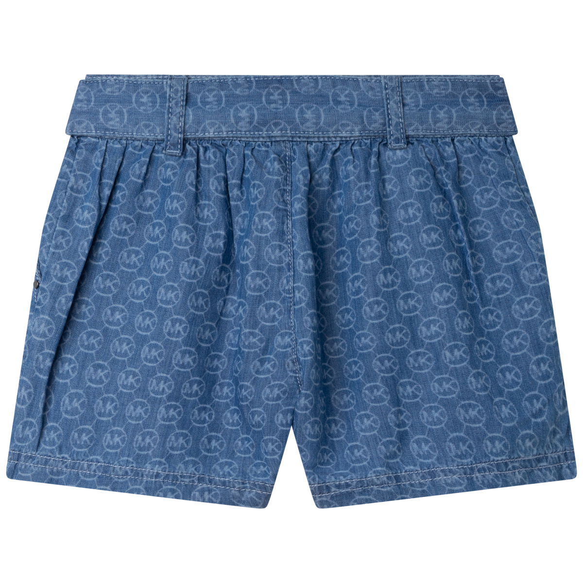 Short à imprimé logo en denim - Denim Light