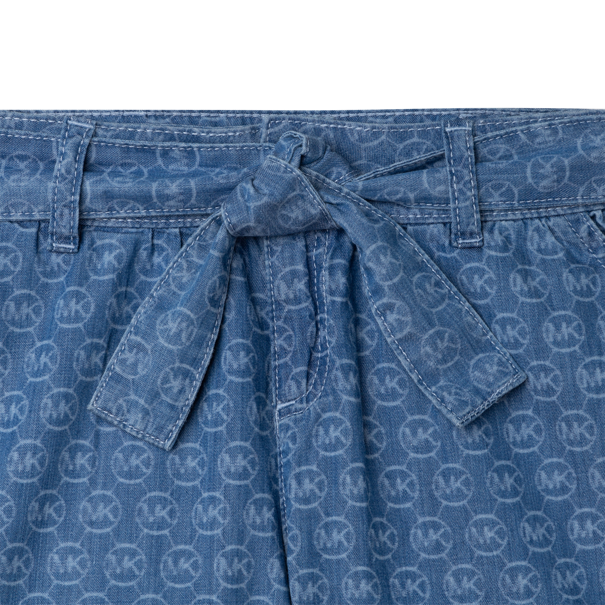 Short à imprimé logo en denim - Denim Light