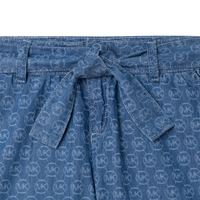 Short à imprimé logo en denim - Denim Light
