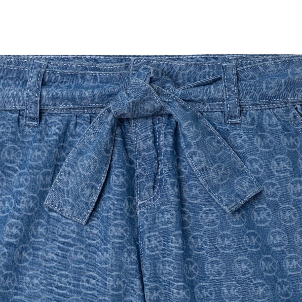 Short à imprimé logo en denim - Denim Light