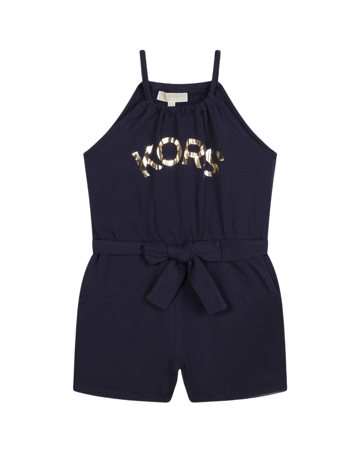 Combi-short ceinturée en coton - Bleu Cargo