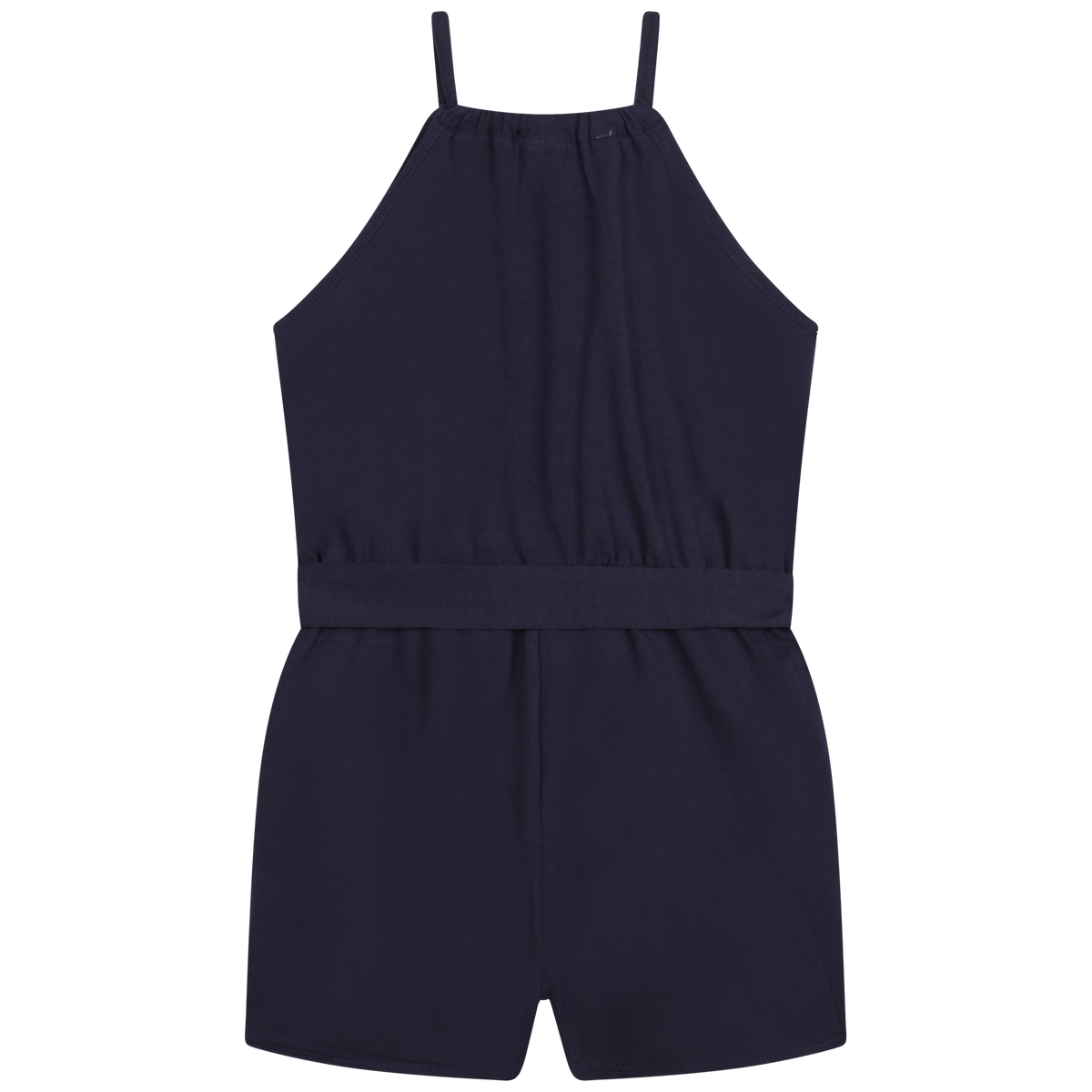 Combi-short ceinturée en coton - Bleu Cargo