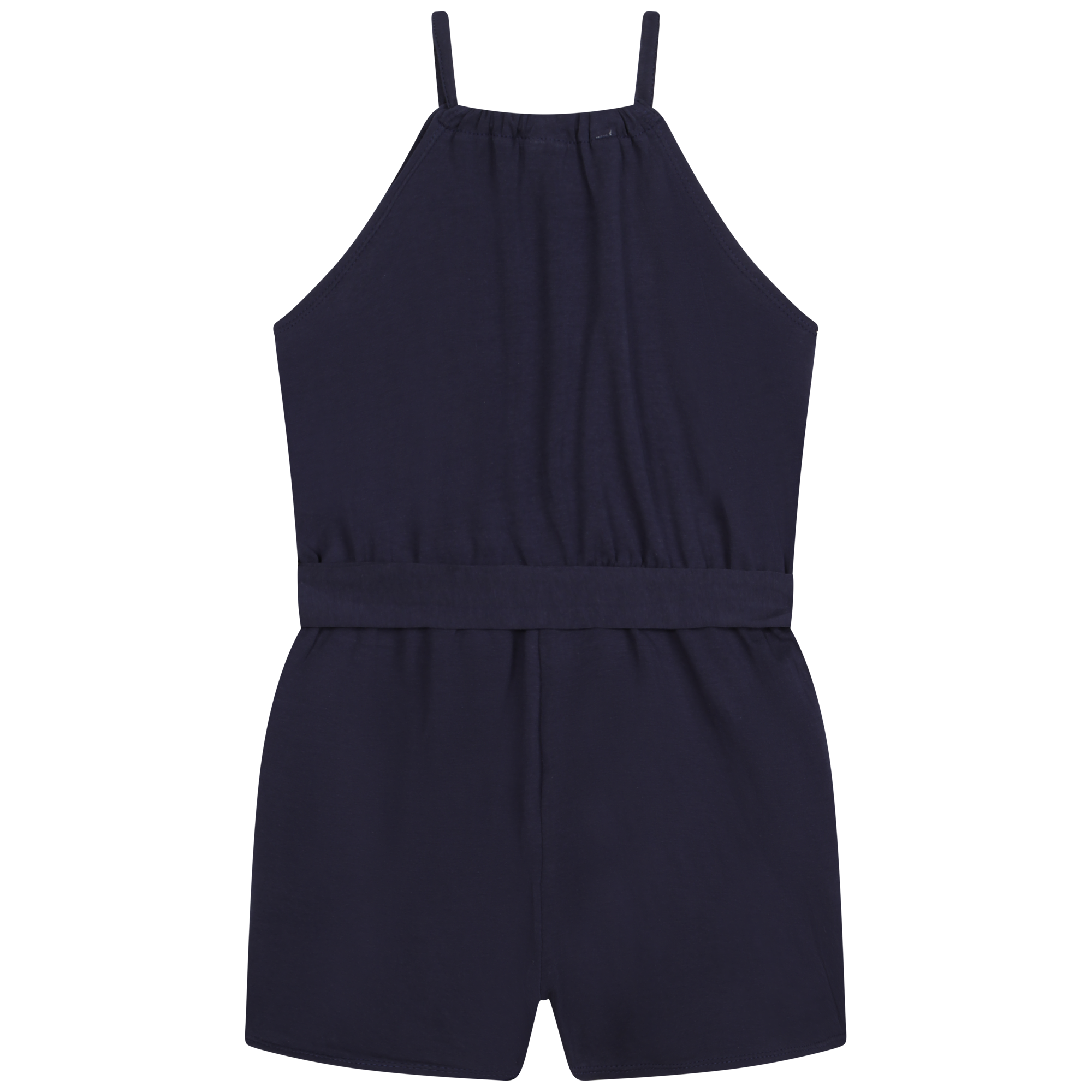 Combi-short ceinturée en coton - Bleu Cargo
