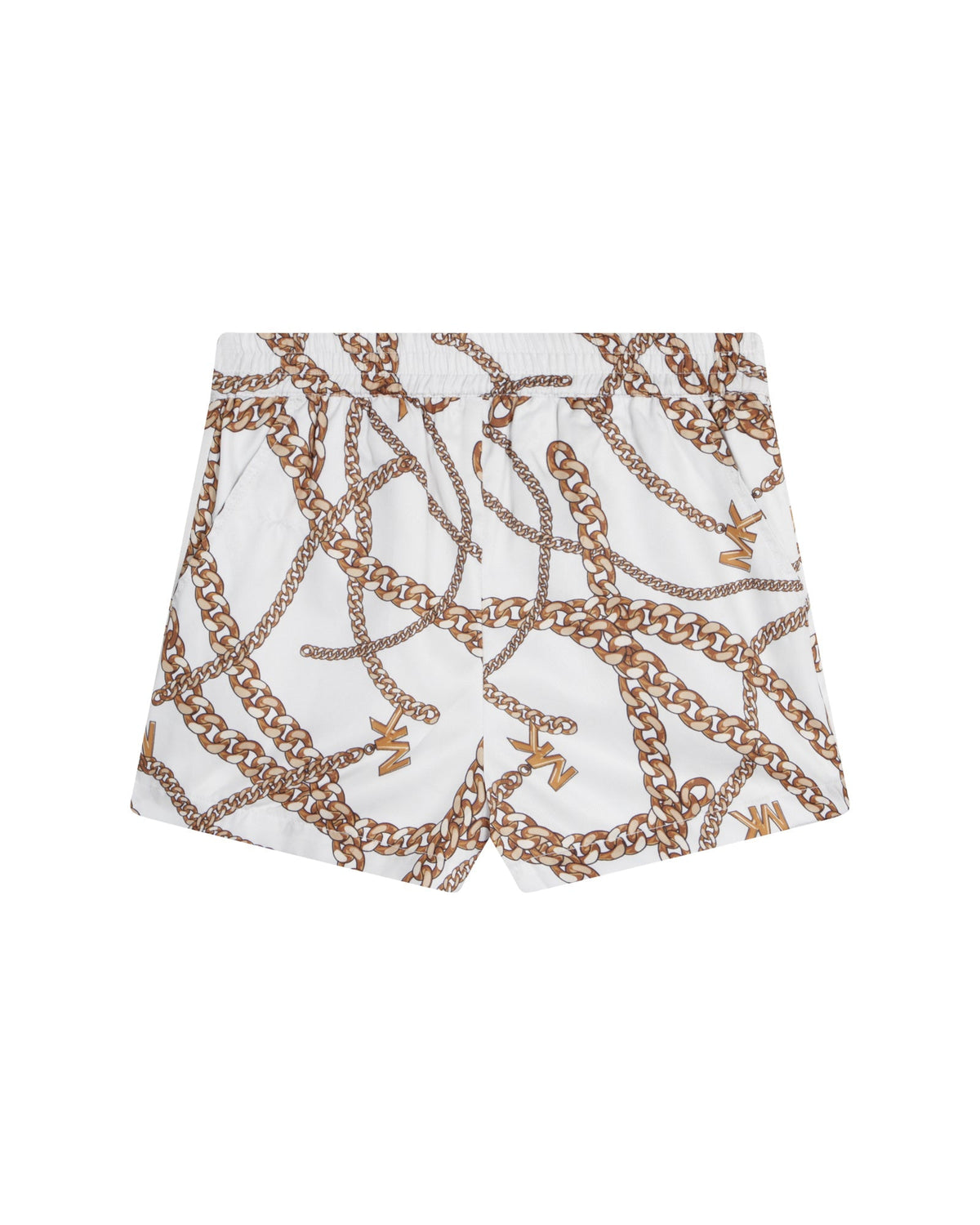 Short à imprimé chaîne - Blanc & Doré