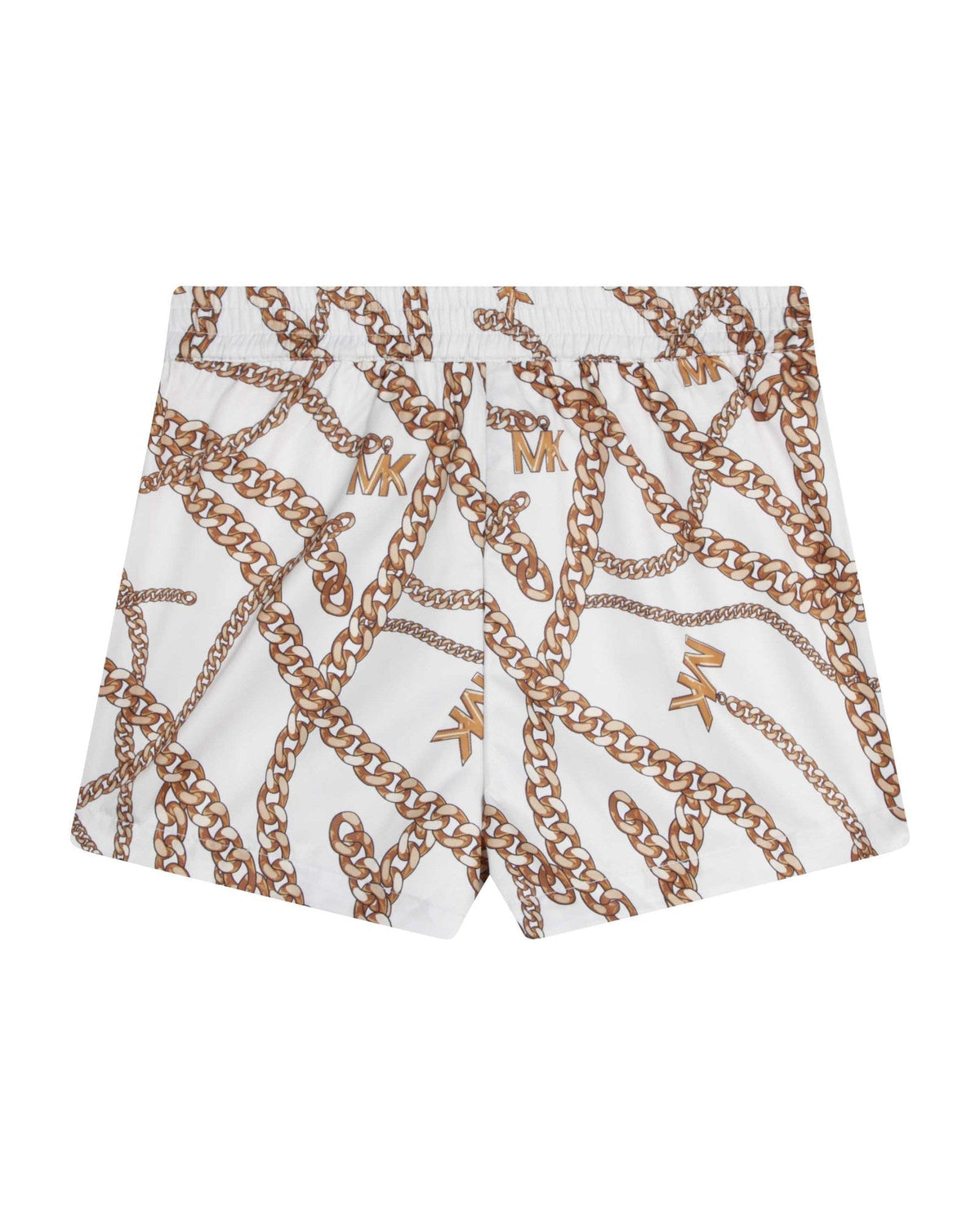 Short à imprimé chaîne - Blanc & Doré