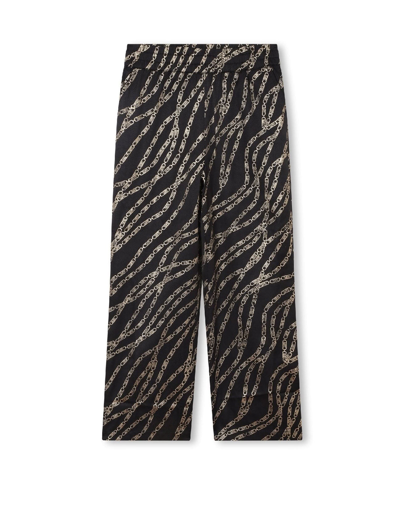 Pantalon large motif chaînes - Black