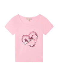 Short-sleeved cotton T-shirt - Hydrangea