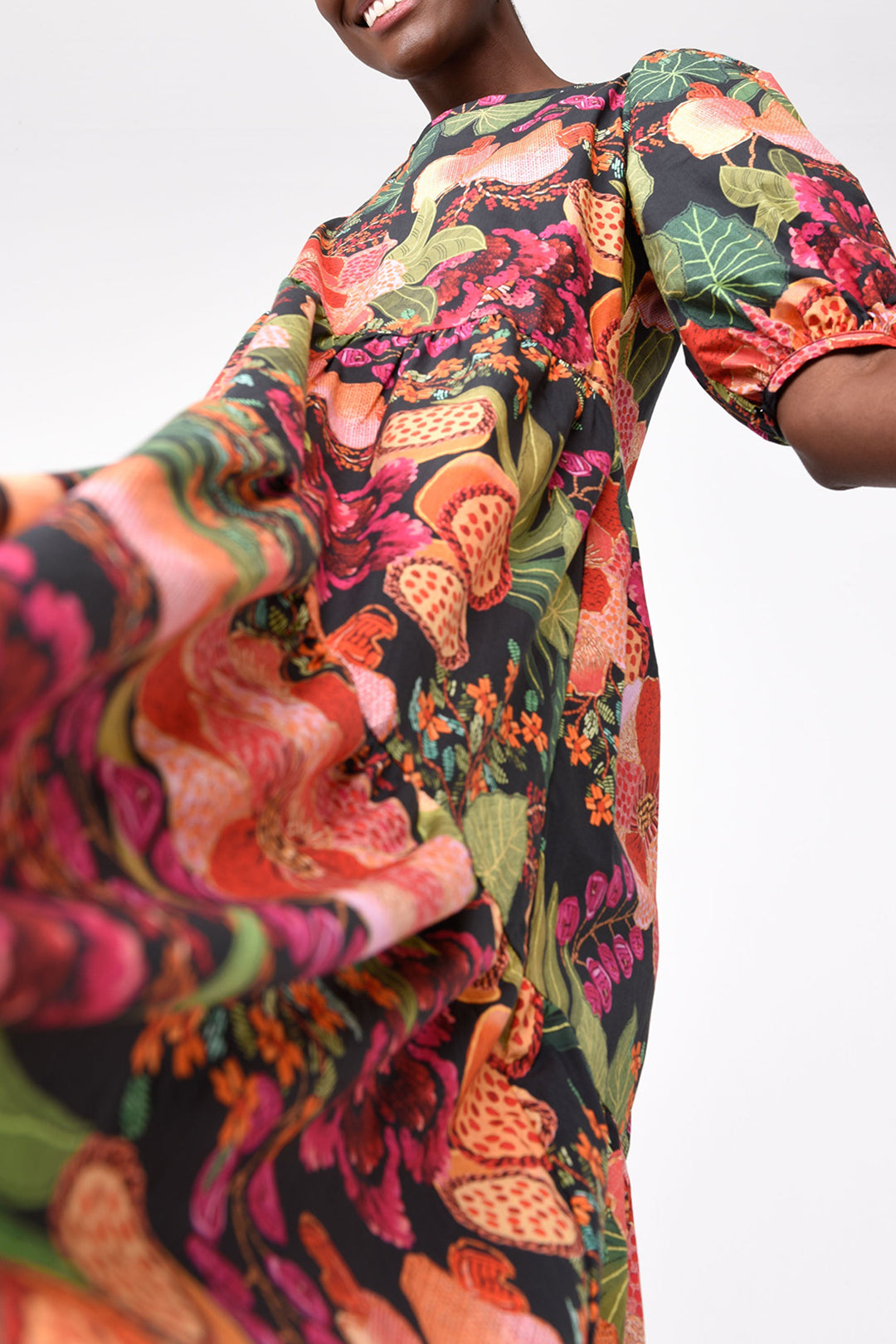 Robe midi Fruit Floral - Multicolore