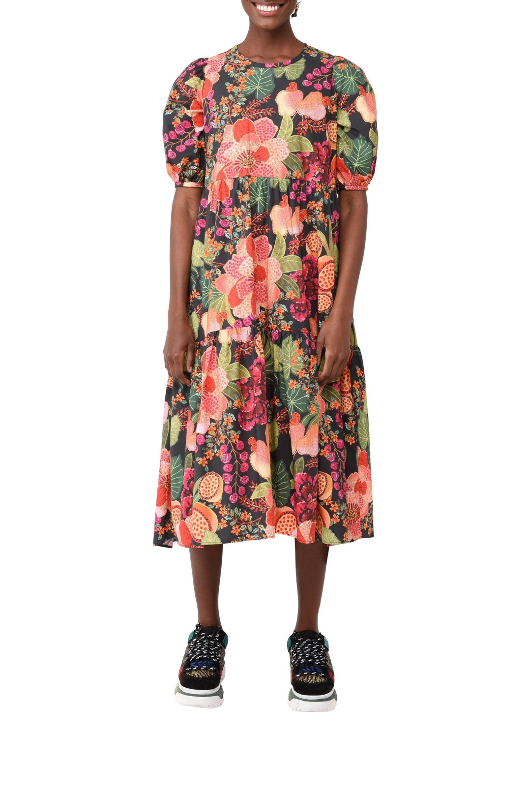 Robe midi Fruit Floral - Multicolore