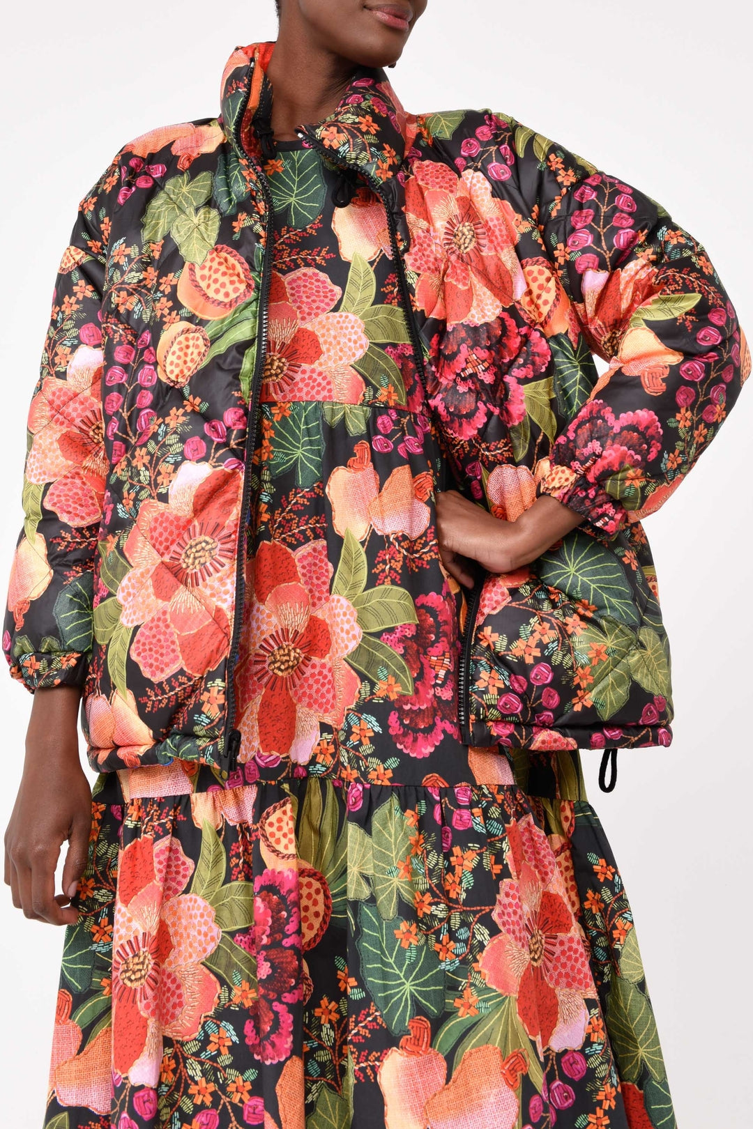 Robe midi Fruit Floral - Multicolore
