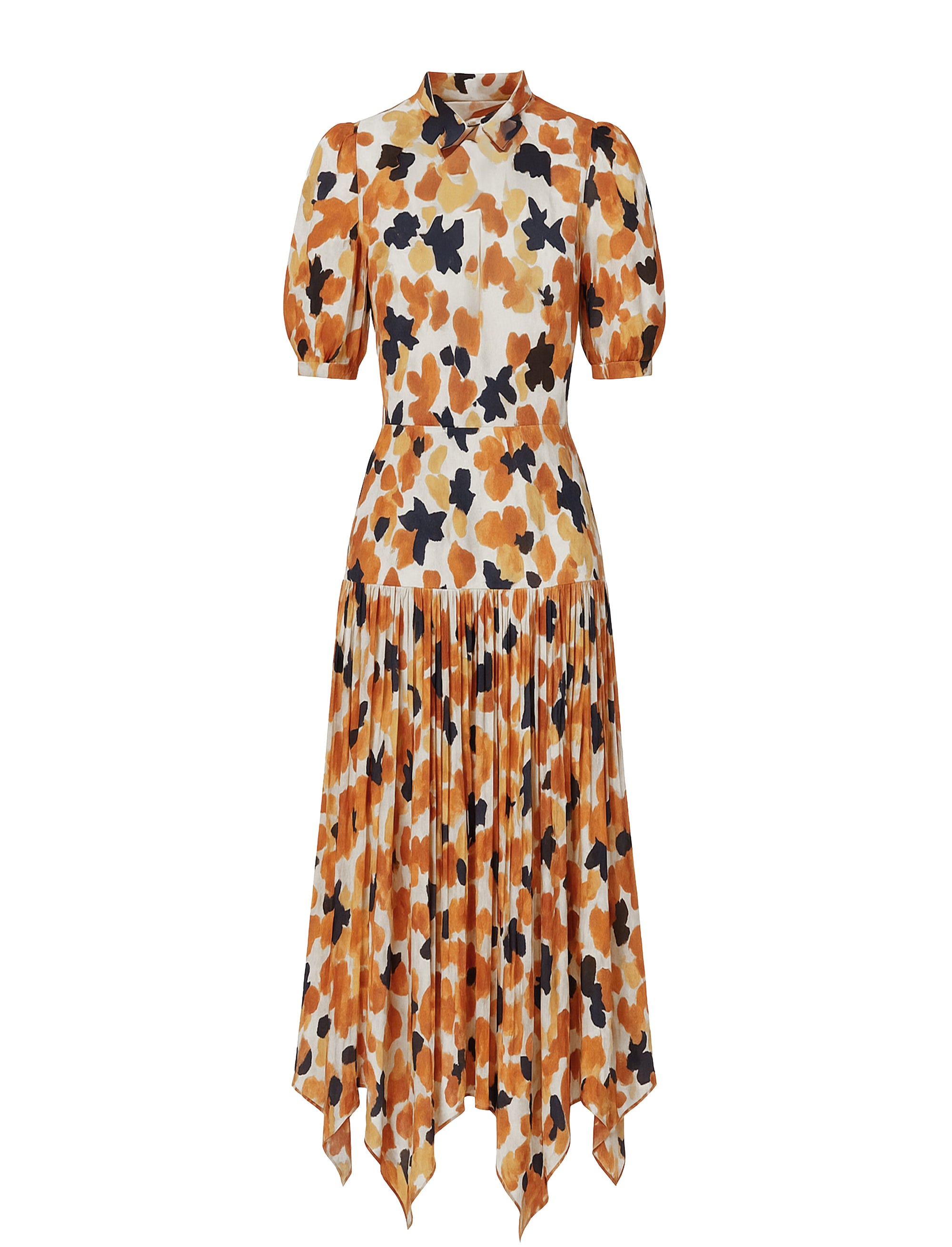 Robe en mousseline à fleurs aquarelle - Blue Multicolor